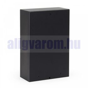   Rozsdamentes acél kerti konnektor 4 db aljzat fekete 23 cm magas négyzet alakú kültéri elosztó