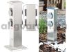 Kerti konnektor 4 db aljzattal rozsdamentes acél kültéri elosztó fedőlappal inox áramelosztó max. 3500W IP44