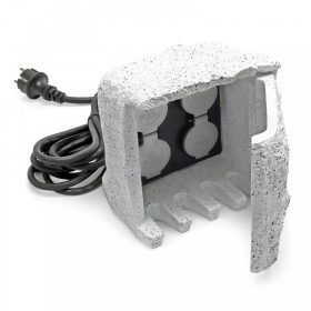   Kerti konnektor 4 db aljzattal, kő hatású elosztó kültéri konnektor időzítővel