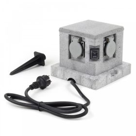 Kerti konnektor 4db aljzattal szürkületérzékelővel gránit hatású elosztó kültéri konnektor 