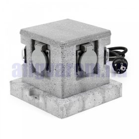   Kerti konnektor 4db aljzattal szürkületérzékelővel gránit hatású elosztó kültéri konnektor