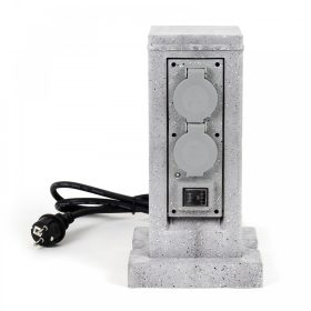   Kerti konnektor 4db aljzattal szürkületérzékelővel gránit hatású elosztó oszlop kültéri konnektor