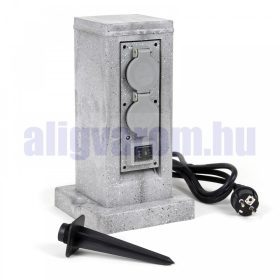   Kerti konnektor 4db aljzattal szürkületérzékelővel gránit hatású elosztó oszlop kültéri konnektor