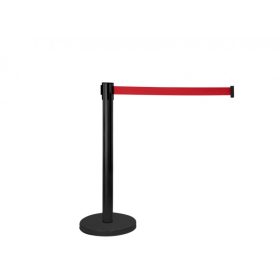 Kordonoszlop terelőkorlát terelőszalag 1 db fém kordonoszlop 290 cm piros szalaggal