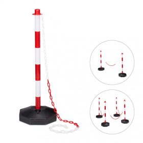   Kordonoszlop műanyag terelőkorlát lánccal 1 db megállító oszlop 140 cm-es lánccal