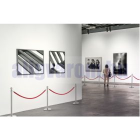 Kordonoszlop 1,5 m hosszú piros kordonkötéllel terelőkorlát terelőszalag 2 db rozsdamentes acél