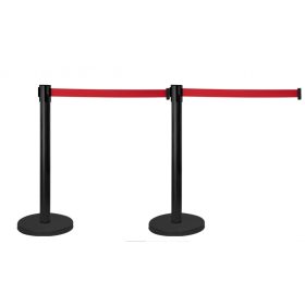 Kordonoszlop terelőkorlát terelőszalag 2 db fém kordonoszlop 290 cm piros szalaggal
