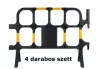 Műanyag mobil kordon 4 darabos szett 138x100x38 cm fekete-sárga terelőkorlát 