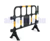 Műanyag mobil kordon 4 darabos szett 138x100x38 cm fekete-sárga terelőkorlát 
