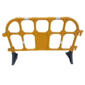   Műanyag mobil kordon 1580x1030 mm sárga-fehér terelőkorlát S10 sárga