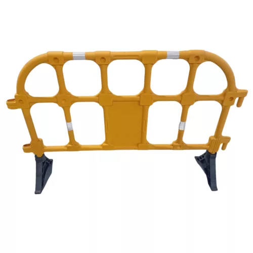 Műanyag mobil kordon 1580x1030 mm sárga-fehér terelőkorlát S10 sárga