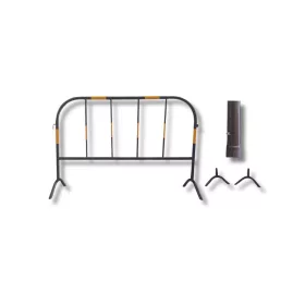   Mobil fém kordon 1500x1010 mm, levehető lábakkal, fekete-sárga terelőkorlát S22