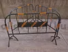 Mobil fém kordon 1500x980 mm, fix lábakkal, fekete-sárga terelőkorlát S23