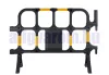 Műanyag mobil kordon 138x100x38 cm fekete-sárga terelőkorlát 