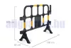 Műanyag mobil kordon 138x100x38 cm fekete-sárga terelőkorlát 