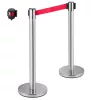 Kordon oszlop szett 6 db + adapter rendezvény kordon piros szalagos kordon rendszer 2 m hosszú 