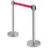Kordon oszlop szett 6 db + adapter rendezvény kordon piros szalagos kordon rendszer 2 m hosszú 