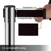 Kordon oszlop szett 6 db ezüst rendezvény oszlop fekete kihúzható szalagos kordon rendszer (2 m)