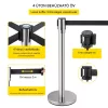 Kordon oszlop szett 2 db + adapter ezüst-fekete kihúzható szalagos kordon rendszer 2 m hosszú