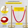Kordon oszlop szett 6 db arany kivitel, piros bársony köteles kordon rendszer 1,5 m hosszú