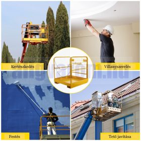   Targonca platform acél emelőkosár min. 1200 kg teherbírású targonchoz biztonsági szerelőkosár munkaállvány