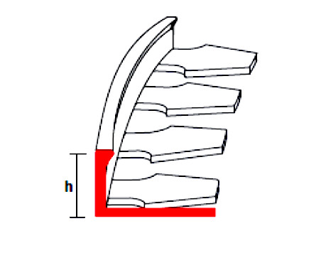 OX Stone KL 10x2500 mm Hajlítható kőszőnyeg lépcső Natúr alu élvédő Kavicsbevonat flexi szegély vízelvezető furattal Alumínium profil
