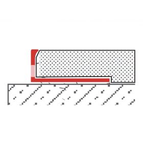   OX Stone KL 10x2500 mm Kőszőnyeg lépcső Natúr alu élvédő Kavicsbevonat szegély vízelvezető furattal Alumínium profil