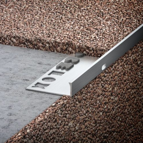 OX Stone KL Kőszőnyeg lépcső élvédő Kavicsbevonat szegély profil 2500 mm hosszú 12 mm magas
