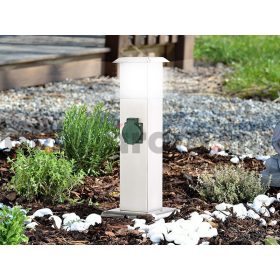   Inox kültéri lámpa dupla konnektorral aljzattal rozsdamentes acél IP44 16x40,5x16 cm ezüst 