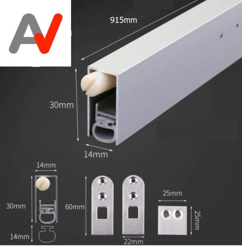 Automata küszöb, ajtó automata tömítés szélfogó 915x14x30 mm süllyeszthető kivitel 