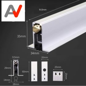   Automata küszöb, ajtó automata tömítés szélfogó 915x34x35 mm süllyeszthető kivitel 