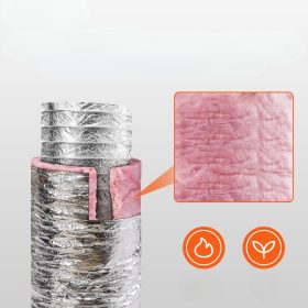   Hőszigetelt aluflex légcsatorna – 208 mm átmérő, 7,62 m hossz, R-6 hőellenállás, 25 mm vastag Owens Corning üvegszálas szigeteléssel, flexibilis alumínium légcső