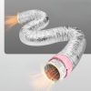 Hőszigetelt aluflex légcsatorna – 208 mm átmérő, 7,62 m hossz, R-6 hőellenállás, 25 mm vastag Owens Corning üvegszálas szigeteléssel, flexibilis alumínium légcső