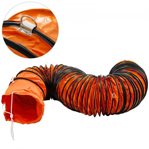  Ipari PVC szellőzőcső – 25,5 cm átmérőjű, 7,6 m hosszú, lángálló, flexibilis légszállító tömlő hőlégfúvókhoz és ipari ventilátorokhoz