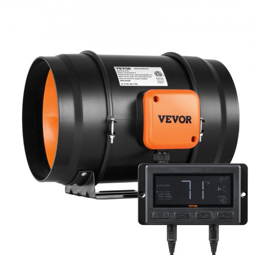  Nagy teljesítményű 200 mm-es csőventilátor – 68 W, EC motor, 807 CFM légszállítás, halk működés, automatikus szabályozással
