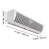 Légfüggöny kereskedelmi belső terekhez, 110 cm, ajtó légfüggöny, 2 sebesség, 2292 m³/h, UL