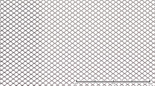 Expandált lemez acél 1250x2500x1,5 mm tábla 16x12 mm lyuk négyzet alakú nyílások áteresztő felület: 75%