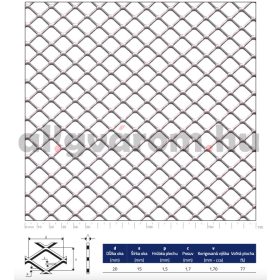   Expandált lemez acél 1000x2000x1,5 mm tábla 20x15 mm lyuk négyzet alakú nyílások áteresztő felület: 77%