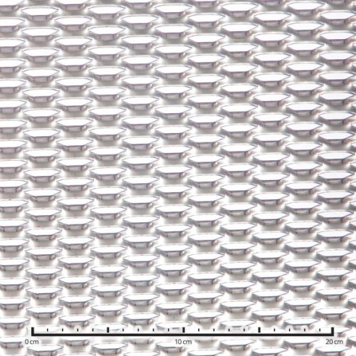 Expandált lemez rozsdamentes 1250x2500x1,5 mm tábla 45x13,5 mm lyuk hatszög áteresztő felület: 34% saválló inox