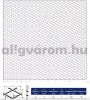Expandált lemez rozsdamentes 1000x2000x0,5 mm tábla 10x5 mm gyémánt lyuk saválló inox 60%-os áteresztő felület