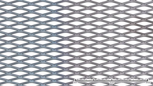 Expandált lemez rozsdamentes 1500x1710x3 mm tábla 62,5x20 mm gyémánt lyuk saválló inox 40%-os áteresztő felület