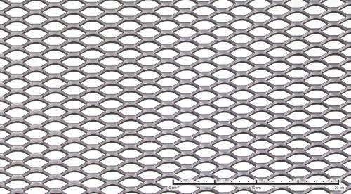 Expandált lemez  1000x2000x3 mm tábla 45x16,5 mm lyuk hatszög áteresztő felület: 52% 