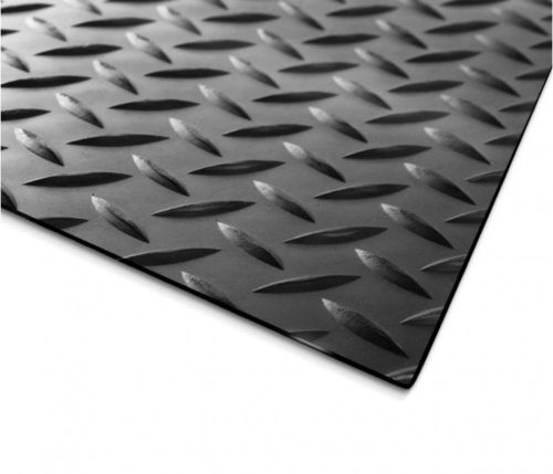 SBR 4x1200 mm Csúszásgátló lencsemintás gumiszőnyeg gyémántmintás 4 mm vastag 1200 mm széles tekercs méterenként rendelhető