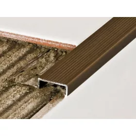   AV Lépcsőszegély szögletes matt bronz 10x2700 mm eloxált alumínium lépcsőprofil