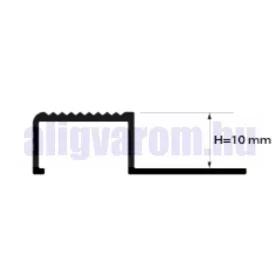   AV Lépcsőszegély szögletes matt bronz 10x2700 mm eloxált alumínium lépcsőprofil