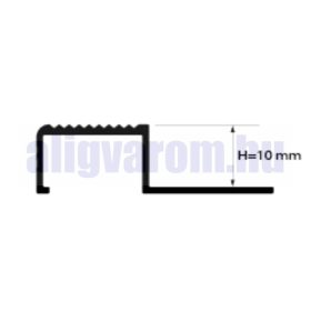  AV Lépcsőszegély szögletes ezüst 10x2700 mm eloxált alumínium lépcsőprofil
