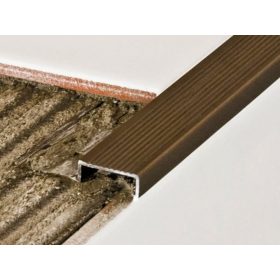   AV Lépcsőszegély szögletes matt bronz 12,5x2700 mm eloxált alumínium lépcsőprofil