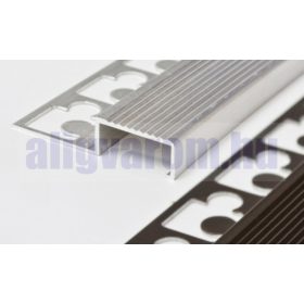   AV Lépcsőszegély szögletes natúr alu, bronz, ezüst, pezsgő 12x2700 mm eloxált alumínium lépcsőprofil