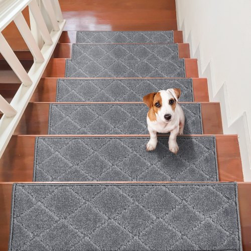 Step Mats Téglalap Alakú Lépcsőszőnyeg 716 X 232 Mm Szürke, 15 Db. Lépcsőszőnyeg Lépcsőszőnyegek Kemény Strapabíró Könnyen Ápolható Csúszásmentes Lépcsőszőnyeg Lépcsőszőnyeg Beltéri Használatra Texturált