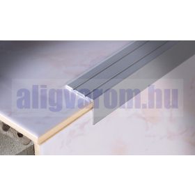   OX Lépcsőszegély 20x25 mm szálcsiszolt eloxált alumínium csúszásmentes 2700 mm utólag beépíthető